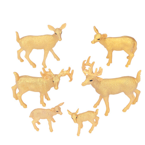 6x Weißschwanz-Hirsch-Modell Waldtier-Deko 1