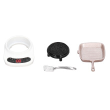 (White) 1:12 Keukengerei Set Legeren Stoof Pot Roze
