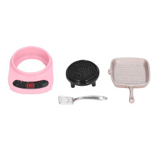 (Pink) 1:12 Keukengerei Set Legeren Stoof Pot Roze