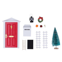 Mini Wooden Door Set Smooth Edge Vivid Details 1:12