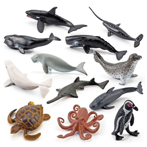 12pcs Mini Plastic Sea Ocean Animal Figures Gift Set