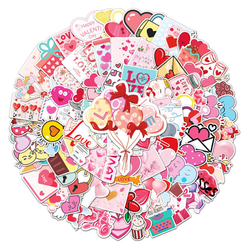 100Dk Valentijn Liefde Stickers PVC Waterdicht