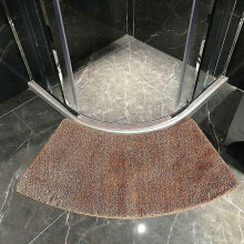 Curved Bath Rug, Bath Mat Bathroom Rug Curved Bath Rug Semi Circular Shower Mat Non Slip Dark Kitchen Durable, Corner Bath Tub Floor Carpet for Shower