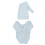 Baby-Knitted-Outfit Hellblau mit langem Hut 0-2 Mon 4