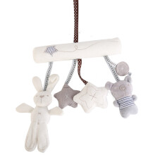 Baby Hanging Rattle Toy Music Plush Rabbit Star Bear Interactive