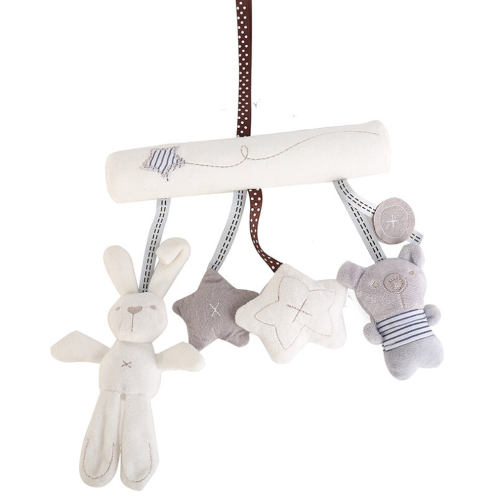 Baby Hanging Rattle Toy Music Plush Rabbit Star Bear Interactive
