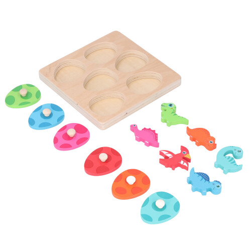 Holz-Dino-Puzzle mit 6 Farben für Kinder 2