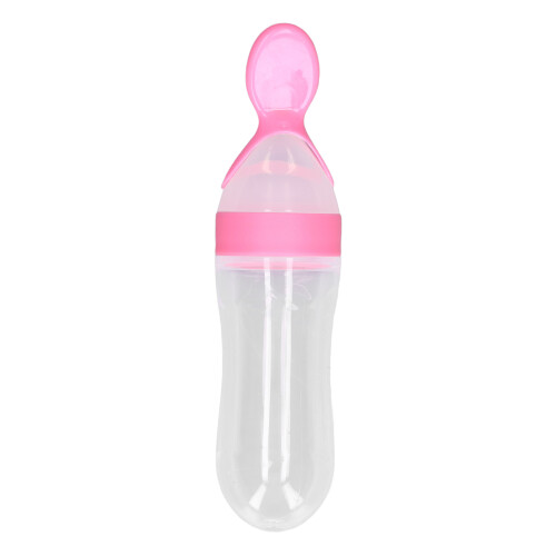 (Pink) Cucchiaino Biberon Silicone Portatile