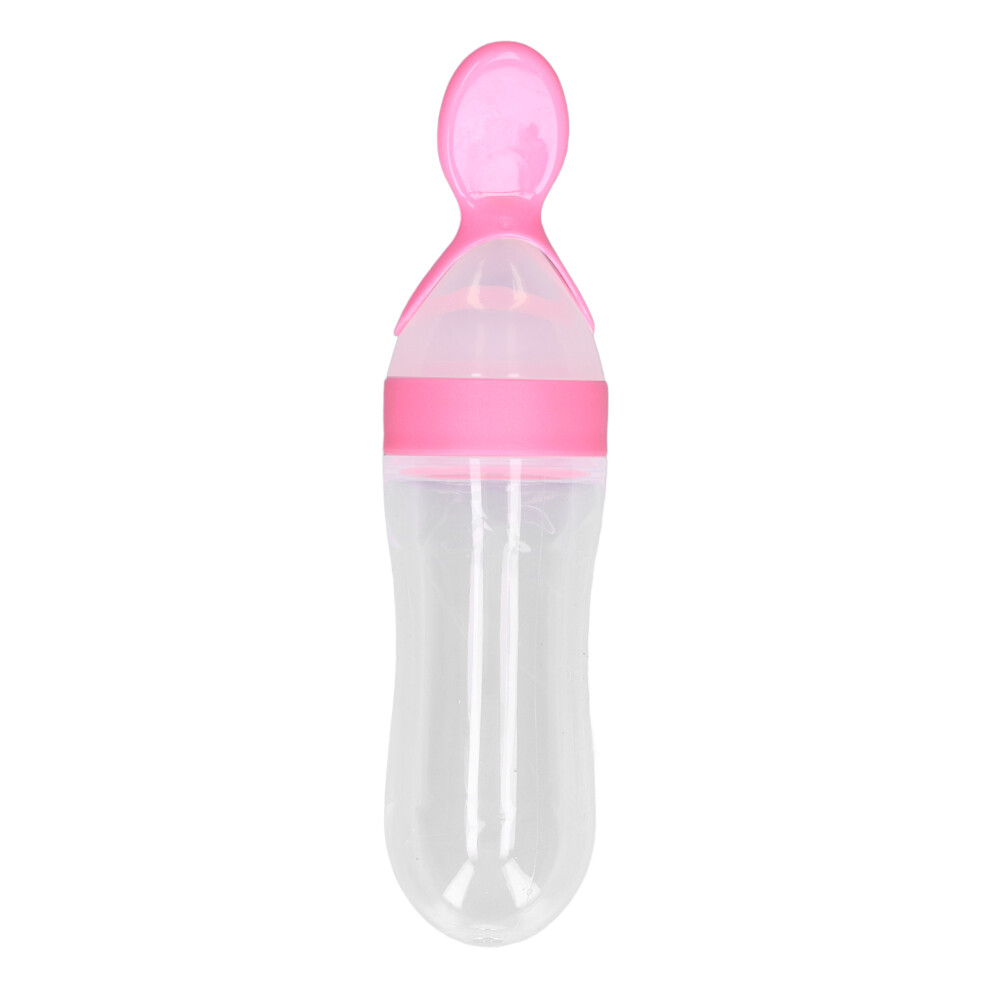 () Baby Bottle Spoon Silica Gel Lightweight Portable Feeding Tool Pink/White