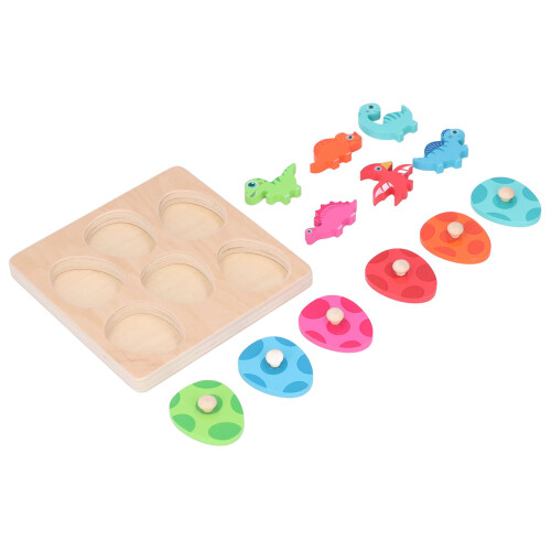 Holz-Dino-Puzzle mit 6 Farben für Kinder 1