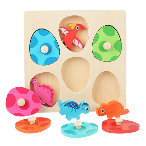 Holz-Dinosaurier-Memory-Spiel, 3D-Puzzle Lernspielzeug
