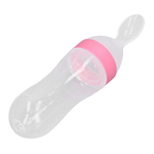 (Pink) Cucchiaino Biberon Silicone Portatile 2