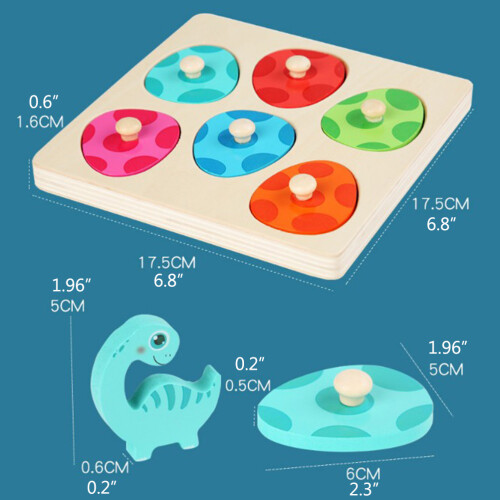 Holz-Dinosaurier-Memory-Spiel, 3D-Puzzle Lernspielzeug 1