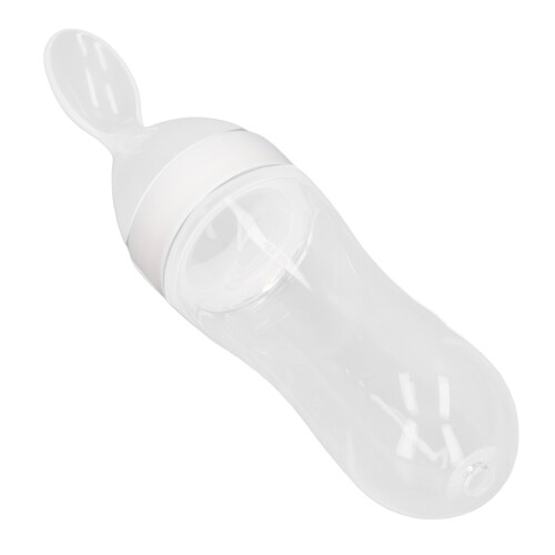 (White) Cucchiaino Biberon Silicone Portatile 1