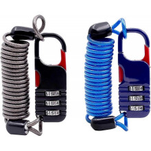 Thin Cable Locks with Combination, Small Bike Lock with Retractable Cable & Combo Padlock, for Travel Luggage, Suitcases, Backpack, Bags, Bicycle, Sc