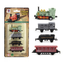 Retro Steam Train Toy Kit Pull Back Model for Kids Gift