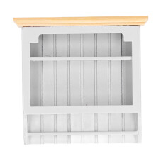 (Grey) Puppenhaus-Schrank Miniaturmodell aus Holz Vitrine
