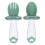 (Green) Soft PP Baby Fork & Spoon Set Green 1