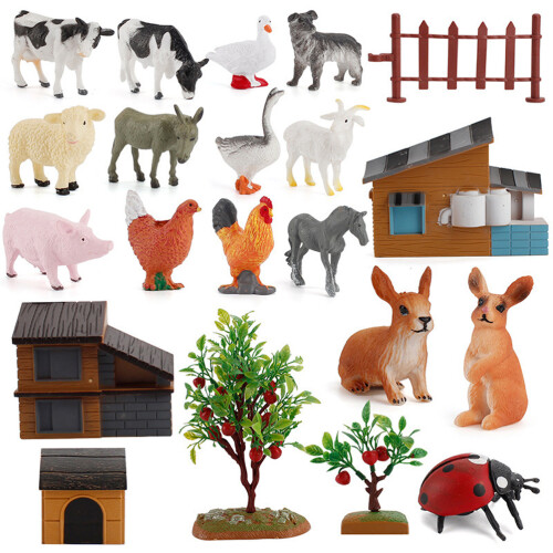 Mini-Tierfiguren-Set Bauernhof Lernspielzeug für Kinder