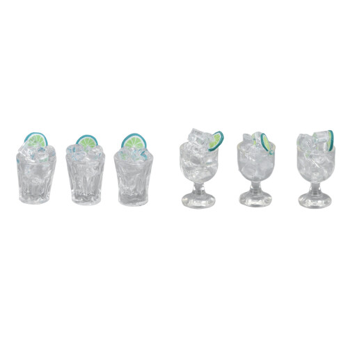 6pcs 1:12 Miniature Wine Bottle & Cup Set 1