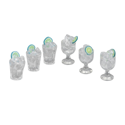 6pcs 1:12 Miniature Wine Bottle & Cup Set 2