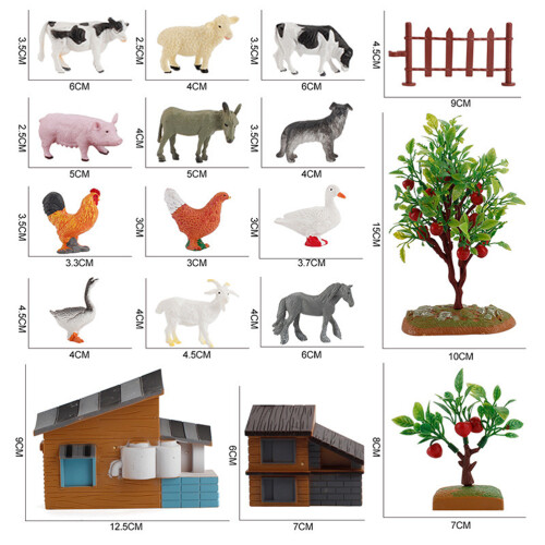 Mini-Tierfiguren-Set Bauernhof Lernspielzeug für Kinder 1