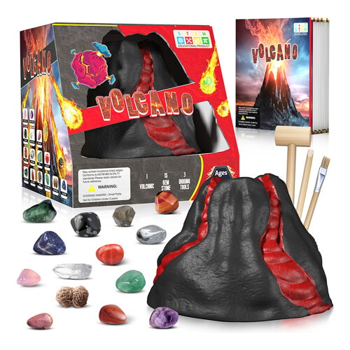 Dig Volcano Kit: Educational Science Eruption Stone Set 2