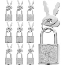 10pcs Mini Cute Diary Padlocks Mini Locks with Keys Small Luggage Locks with Keys Tiny Padlock Silver Suitcase Lock for Jewelry Boxes Travel Backpack