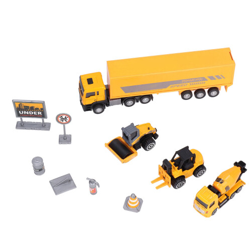 (Type B) 1:58 Metall-Baumaschinen-Set Container-LKW Kinder-Geschenk B