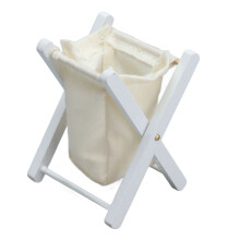 (White) 1:12 Mini-Wäschekorb faltbar weiß