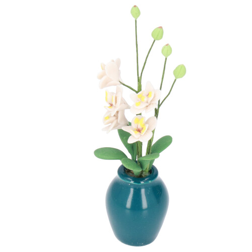 1/12 Scale Dollhouse White Phalaenopsis