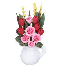 Mini kunstbloempot met plantornament