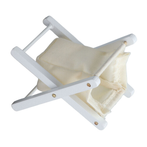 (White) 1:12 Mini-Wäschekorb faltbar weiß 1