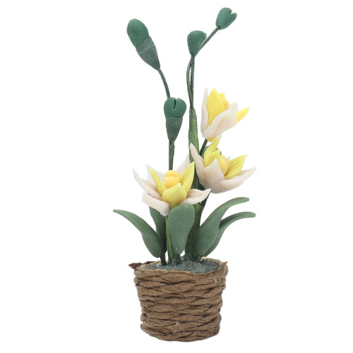 1:12 Mini Flower Basket Bonsai Dollhouse Gift 1