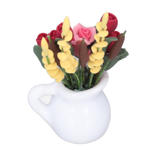 Mini kunstbloempot met plantornament 1