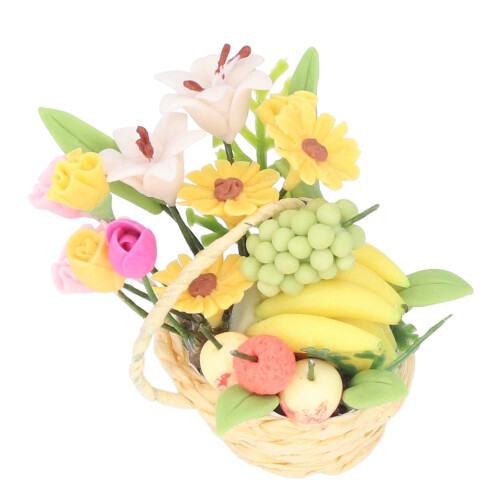 1:12 Scale Miniature Fruit & Flower Basket 1