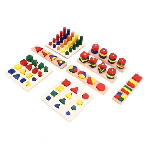 Wooden Shape Sorting Puzzle Blocks Toy 2