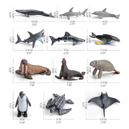 12Pcs Ocean Animal Model Set Educational Toy 1