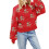 Pull de noël élégant avec des motifs de cerf, col rond,-Rouge S 1