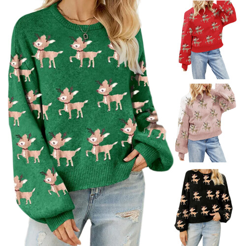 Pull de vacances de noël pour femmes, avec détail de-Rose L 2