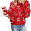 Pull de noël élégant avec des motifs de cerf, col rond,-Rouge S 6