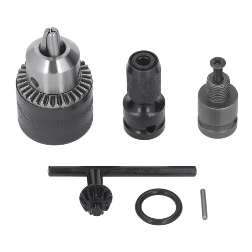 Versatile 3 Jaw Drill Chuck 1/16-1/2in with Key for Impact Tools 1