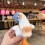 Cartoon Tilted Head Duck Keychain with Hat 5