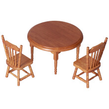 1:12 Puppenhaus-Esszimmer-Set aus Holz mit Stühlen