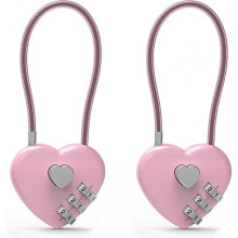 Small Combination Lock for Locker, Cable Lock with Code, Pink Padlock Combination, for Luggage, Suitcase, Gym Locker, Backpack Zipper, Cabinet, Box,