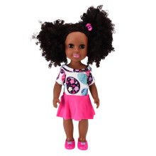 14 Inch Black Realistic Rotatable Girl Doll for Kids Gift
