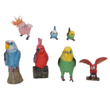 (Bird Model Set) 7pcs Vogelfiguren niedlich lebensecht Wellensittich Papagei Spielzeug