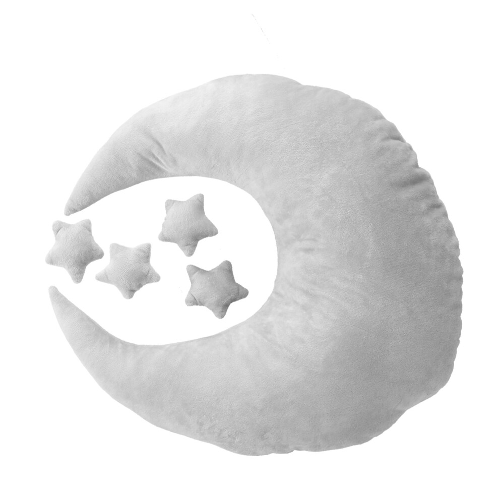 (Grey) Baby Photography Moon Pillow Soft Newborn Posing Pillow Grey