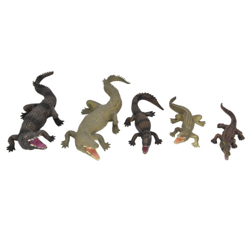(5pcs) Simuliertes Krokodil-Modellset 5pcs lebensechte Wildtier-Spielzeuge