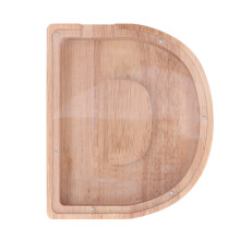 (5A04) Holz-Sparkass mit Personalisierung, Transparente Geldbox für Kinder